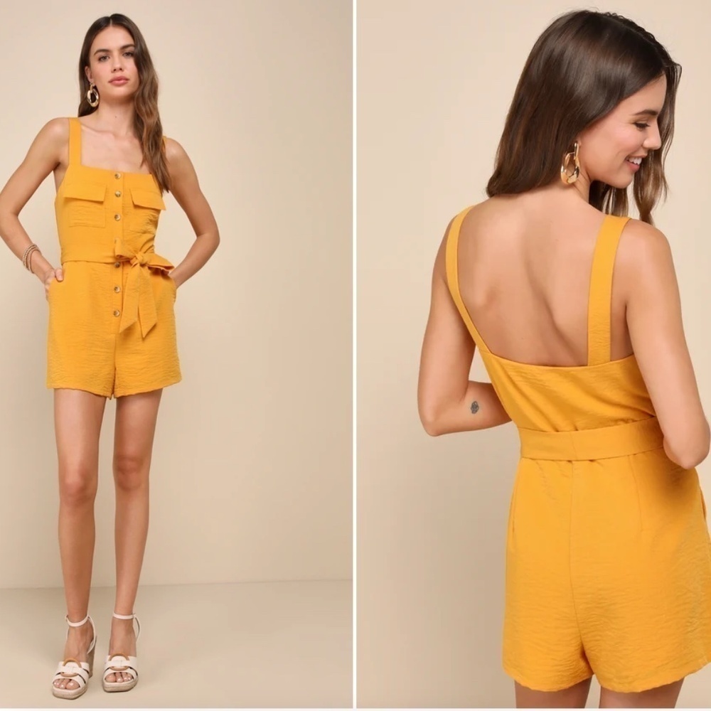 LULUS Vacation Brunch Casual Resort Wear Tropical Romper NWOT - Picture 4 of 4